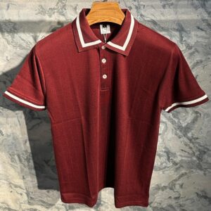 Premium Knitted Polo t-shirt - Dark Red