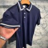 Premium Knitted Polo t-shirt - Blue