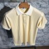 Premium Knitted Polo t-shirt - Lite Yellow