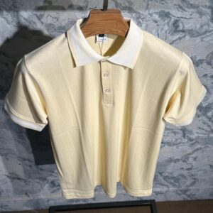 Premium Knitted Polo t-shirt - Lite Yellow